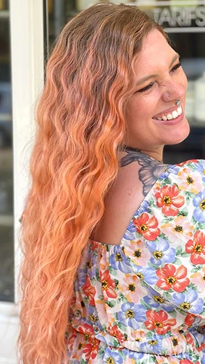 peach-hair-color-vestibule-hossegor